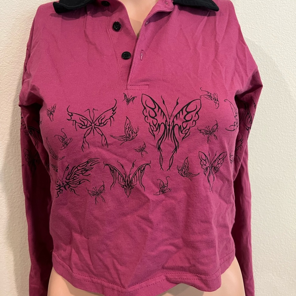 Long sleeve burgundy shirt